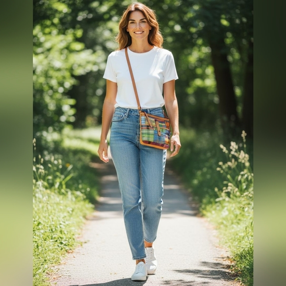 Dooney & Bourke Vintage Y2K Plaid Ant Print Letter Carrier Crossbody - Picture 14 of 14